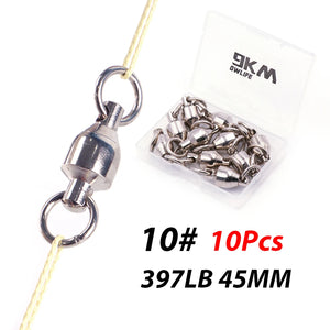 Ball Bearing Swivel Fishing Accessories Coppery & Stainless Steel Fishing Swivel Solid Rings for Trolling Bait or Lure 10~20Pcs