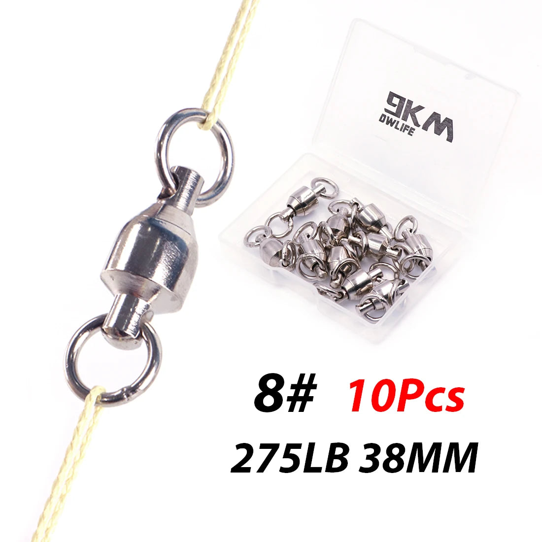 Ball Bearing Swivel Fishing Accessories Coppery & Stainless Steel Fishing Swivel Solid Rings for Trolling Bait or Lure 10~20Pcs