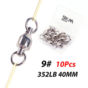 Ball Bearing Swivel Fishing Accessories Coppery & Stainless Steel Fishing Swivel Solid Rings for Trolling Bait or Lure 10~20Pcs