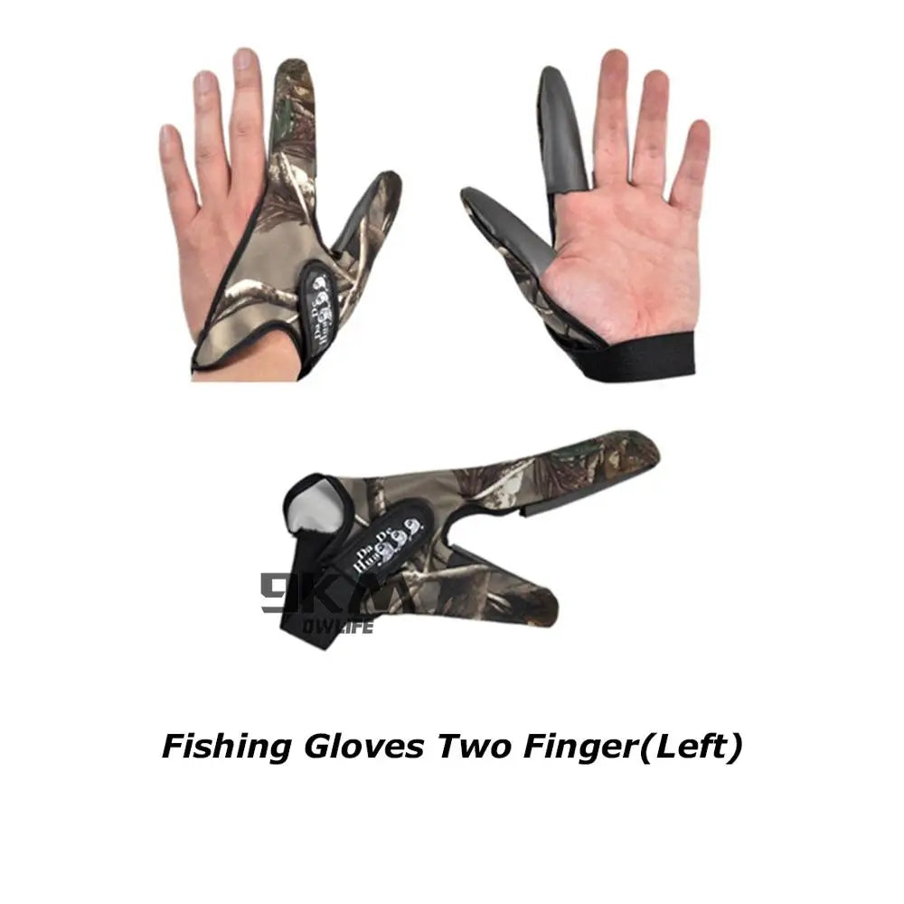 Single/Two Finger Fishing Gloves Anti-Slip Elastic Casting Line Throwing Fishing Rod Dedicated More Style Fingerless Camouflage
