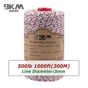 Braided Dacron Fishing Line Outdoor Kite Line 500-1000ft Multi-Functional Camping Flag Tying Band Fishing Applications 50-500Lbs