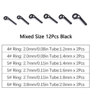 Fishing Rod Guides 12Pcs MKT Stainless Steel Spinning for Fishing Rod Tip Top Guide Freshwater Fishing Rod Building Ceramic Ring