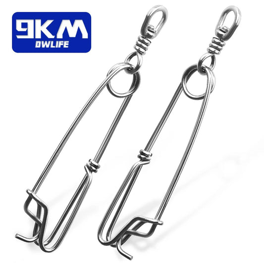 Long Line Snap Clip 3Pcs Stainless Steel Fishing Swivels Snap