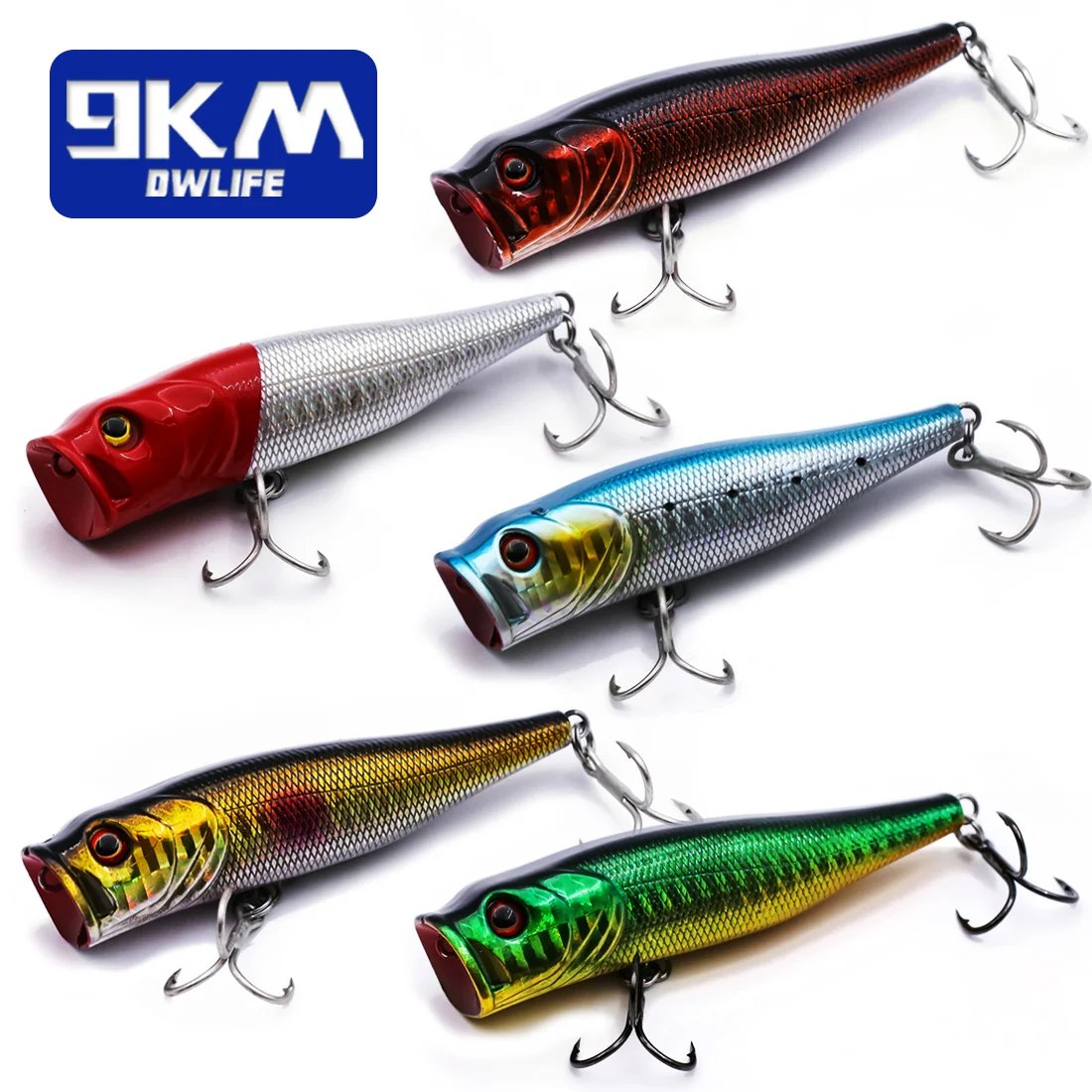 Popper Fishing Lures Saltwater 7~9cm Striper Pike Salmon Lures