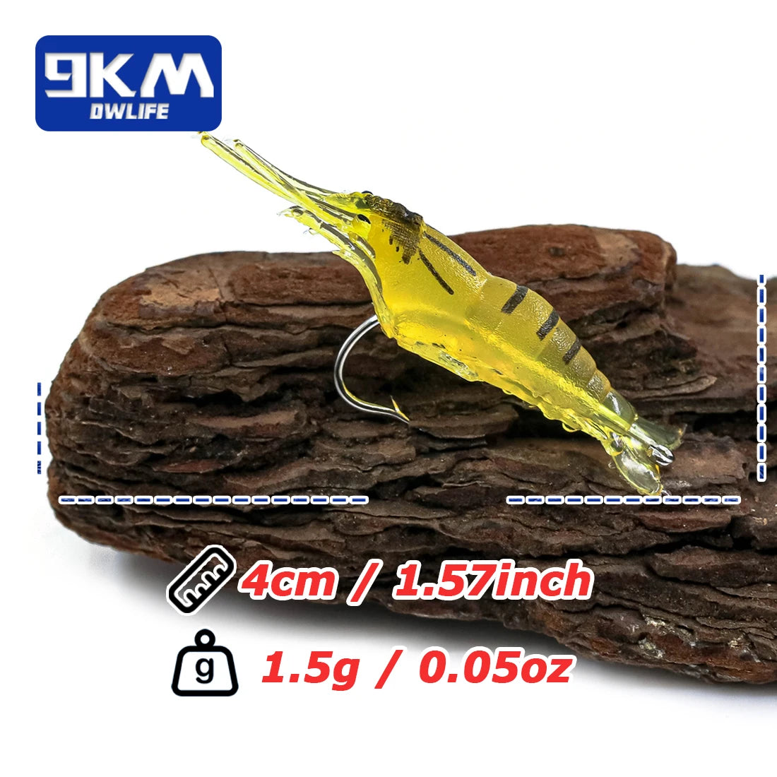 Soft Plastic Shrimp Lure with Hook Crappie Micro Grass Shrimp for Trout Catfish Bass Fishing Prawn Lures Freshwater Saltwater