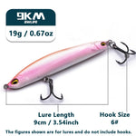 Lade das Bild in den Galerie-Viewer, Slow Sinking Pencil Lures 9.5~19g Saltwater Fishing Lures Hard Fishing Bait with Treble Hooks Salmon Redfish Trout Bass Walleye
