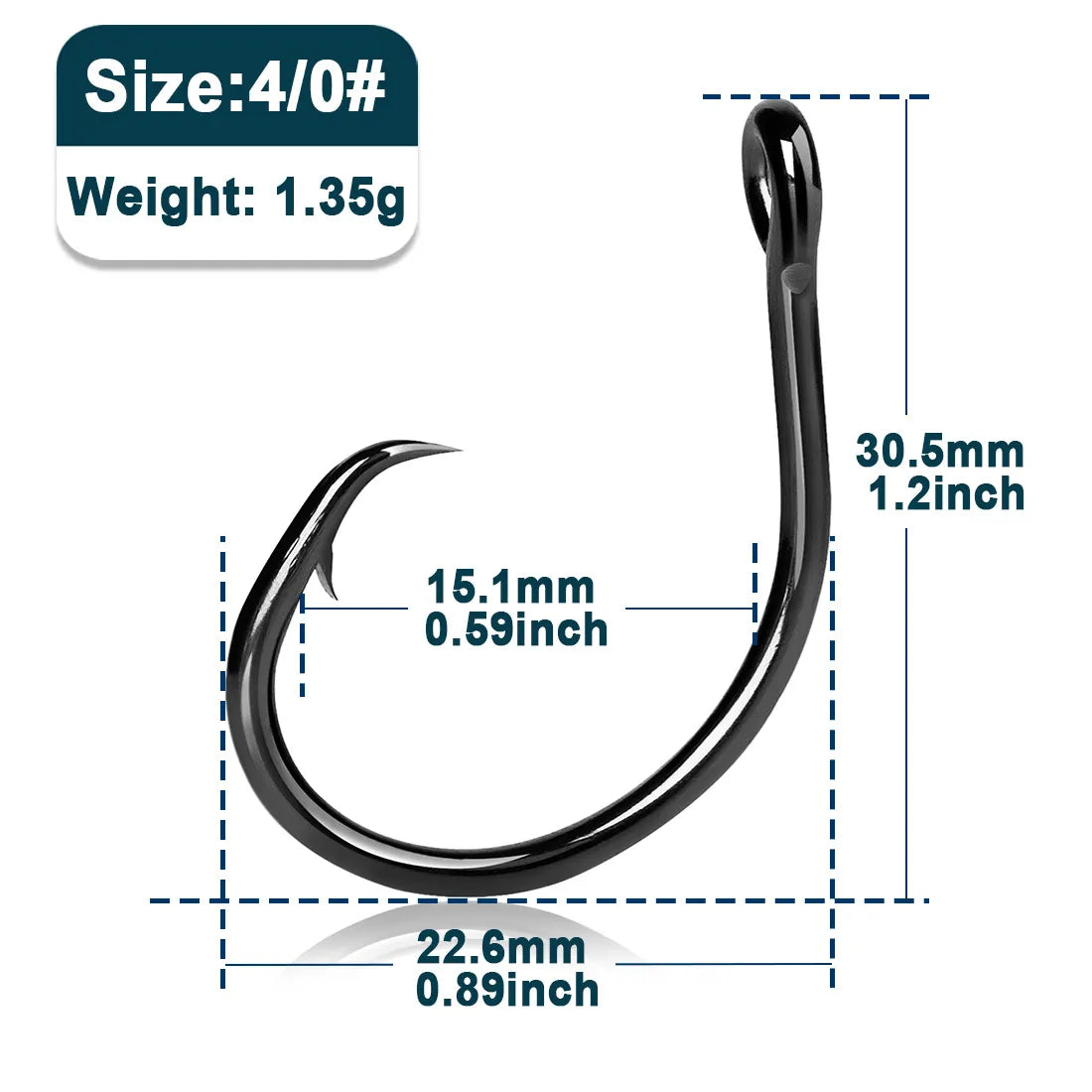 Fishing Circle Hooks Saltwater 25~50Pcs Catfish Hooks High Carbon Steel Bait Fishing Hooks Wide Gap Non-offset Hook Bass Salmon