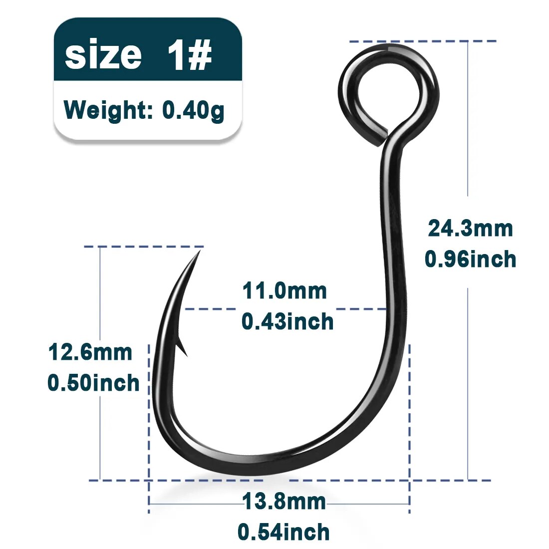 9KM Inline Single Hooks 50~200Pcs Siwash Hooks Saltwater Fishing Lures Replacement Hooks Strong Sharp Needle Point Ringed Eye