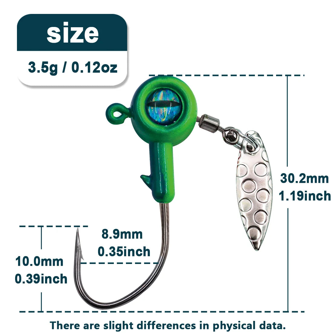 Fishing Jig Head Hooks with Spinner - Underspin Crappie Fishing Jighead with Willow Blade Fishing Lure Hook Saltwater Freshwater