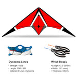 Lade das Bild in den Galerie-Viewer, Freilein Ninja 2.36m Dual Line Sport Kite Beginner Stunt Kite Adults Acrobatic Kites Wrist Strap+2x30mx150lb Spectra Lines+Bag
