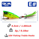 Lade das Bild in den Galerie-Viewer, Minnow Lures Popper Set Crankbaits 4g Fishing Hard Baits with Treble Hook Swimbaits Boat Topwater Lures for Trout Bass Perch
