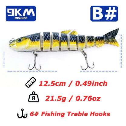 Fishing Lures 21.5g Multi Jointed Swimbait Segmented Fishing Bait for Freshwater and Saltwater Lifelike Bass Fishing Lure 12.5cm