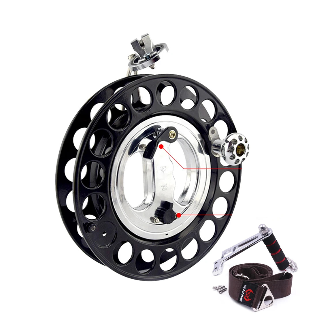 9KM 28cm Large Kite Reel With Bracket Professional Sports Brake System Ratchet Lock Device Lockable Anti-Reverse