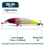 Lade das Bild in den Galerie-Viewer, Hard Minnow Fishing Lures 8~11cm Jerkbait Bait Swimbait Fishing Walleye Lures Catfish Sinking Noctilucent Treble Hooks 5.3~12.5g
