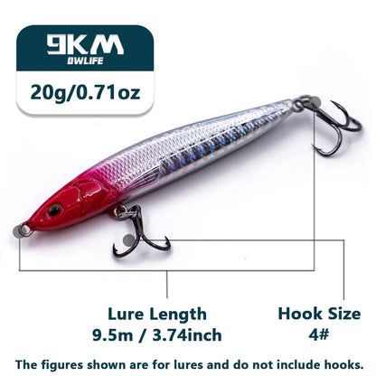 Sinking Pencil Fishing Lure 9~20g Hard Swimbaits Minnow Fishing Bait CrankBait Bass Redfish Trout Walleye Salmon Tackle 75~95mm