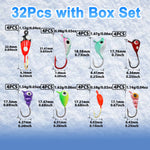 Load image into Gallery viewer, 9KM 8Pcs~60Pcs Ice Fishing Jig Set Ice Fishing Lures Micro Jig Head Hook Kit with Box for Freshwater &amp; Saltwater
