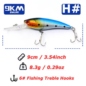 Minnow Lures Popper Crankbaits 8g Fishing Hard Baits Swimbaits Boat Topwater Lures for Trout Bass Perch Catfish with Treble Hook