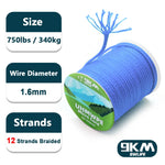 Lade das Bild in den Galerie-Viewer, 9KM UHMWPE Cord 0.8~1.6mm Hollow Braided Rope Hammock Tarp Tent Rope Kite Line Fishing Climbing Camping Kayak Sailboat 100~750lb
