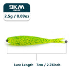 Load image into Gallery viewer, 15Pcs Fishing Soft Lures Plastic Baits 7cm Lifelike Forked Paddle Tail Fishing Swimbaits for Freshwater for Crappie Bass Walleye

