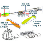 Load image into Gallery viewer, Alabama Rig for Bass Fishing Swimbait Lure Kit Umbrella Rigs Swivels Snap Trout Salmon Tackle Tips+EWG Hooks+T-Tail Soft Lures
