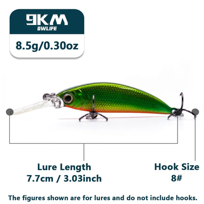 Hard Minnow Fishing Lures Deep Diving Crankbait Jerkbait Sinking Lures Treble Hooks Walleye Fishing Lures Life-Like Swimbait