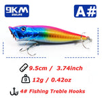 Lade das Bild in den Galerie-Viewer, Popper Lure Topwater Fishing Lures 12g Bass Lures Pencil Artificial Bait with Treble Hook for Bass Trout Catfish Redfish Pike
