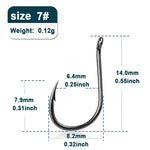 Lade das Bild in den Galerie-Viewer, 9KM Fishing Hooks 50~200Pcs Saltwater Fishing J Hooks Strong Sharp Needle Point Barbs Ringed Eye Saltwater Fishing Octopus Hooks
