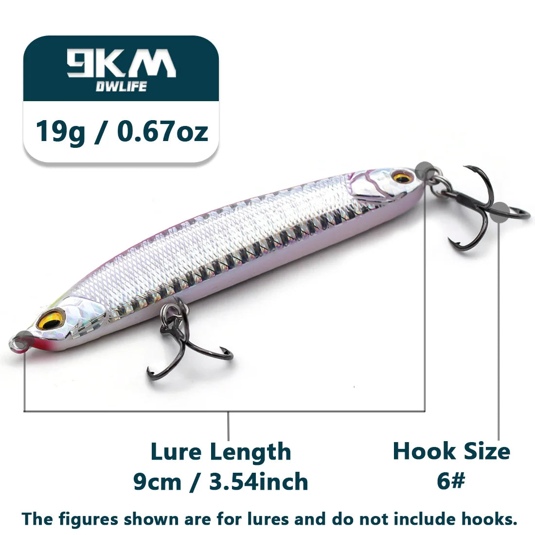 Slow Sinking Pencil Lures 9.5~19g Saltwater Fishing Lures Hard Fishing Bait with Treble Hooks Salmon Redfish Trout Bass Walleye