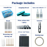 Load image into Gallery viewer, Fishing Rod Tips Repair Kit 30pcs Fishing Pole Tips Replacement Kit Ceramic Ring Rod Guides with AB Glue Wrapping Thread Tape
