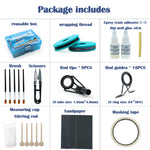 Load image into Gallery viewer, Fishing Rod Tips Repair Kit 30pcs Fishing Pole Tips Replacement Kit Ceramic Ring Rod Guides with AB Glue Wrapping Thread Tape
