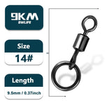 Load image into Gallery viewer, 9KM Carp Fishing Swivel 30~60Pcs Quick Change Rolling Swivel With Ring Matt Black Micro Hook Ring Link Ring Carp Fishing Tackle
