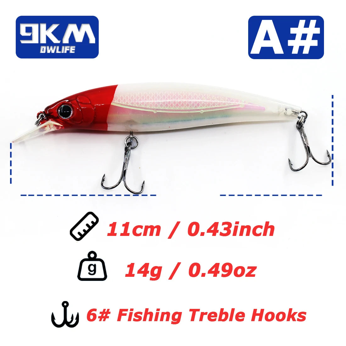 Hard Minnow Fishing Baits Life-Like Swimbait Fishing Lures Jerkbait Topwater Hard Baits for Saltwater Freshwater Treble Hooks