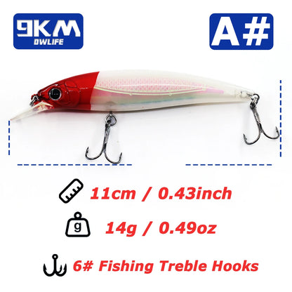 Hard Minnow Fishing Baits Life-Like Swimbait Fishing Lures Jerkbait Topwater Hard Baits for Saltwater Freshwater Treble Hooks