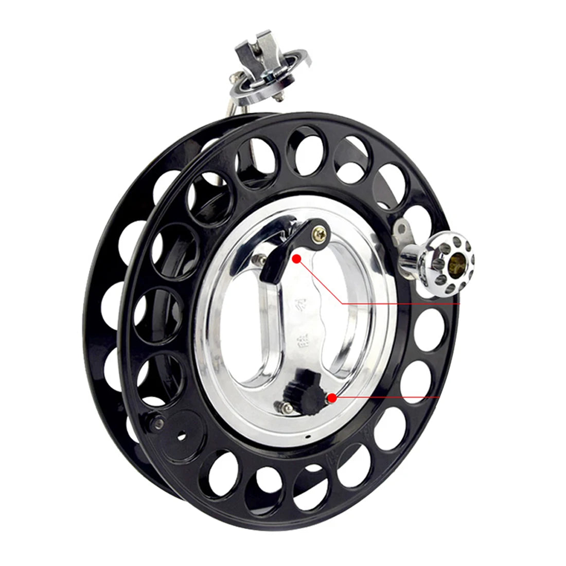 9KM 28cm Large Kite Reel With Bracket Professional Sports Brake System Ratchet Lock Device Lockable Anti-Reverse