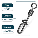 Load image into Gallery viewer, Snap Fishing Swivels 25~100Pcs Stainless Steel Coastlock Snap Saltwater Fishing Hooks lure Quick Connect Fishing Rolling Swivels
