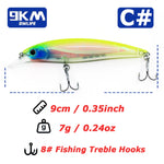 Lade das Bild in den Galerie-Viewer, Hard Minnow Fishing Baits Life-Like Swimbait Fishing Lures Jerkbait Topwater Hard Baits for Saltwater Freshwater Treble Hooks
