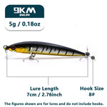 Load image into Gallery viewer, Hard Minnow Fishing Lures 7cm Jerkbait Swimbait Fishing Walleye Lures Crankbait Trout Catfish Jerk Bait Minnow Lure Treble Hooks
