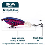 Lade das Bild in den Galerie-Viewer, Topwater Fishing Lures for Bass Fishing Bait 6.5~9cm Whopper Popper Lure 3D Eyes Propeller Tails Plopper Lure Catfish Pike Perch
