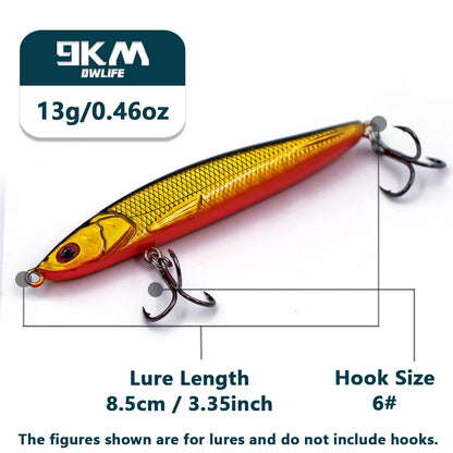 Sinking Pencil Fishing Lure 9~20g Hard Swimbaits Minnow Fishing Bait CrankBait Bass Redfish Trout Walleye Salmon Tackle 75~95mm