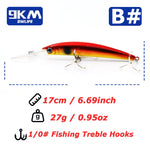 Lade das Bild in den Galerie-Viewer, Minnow Deep Diving Lure Saltwater 27g Jerkbait Hard Bait Fishing Sinking Lures for Freshwater Trout Catfish Musky Bluefish 17cm
