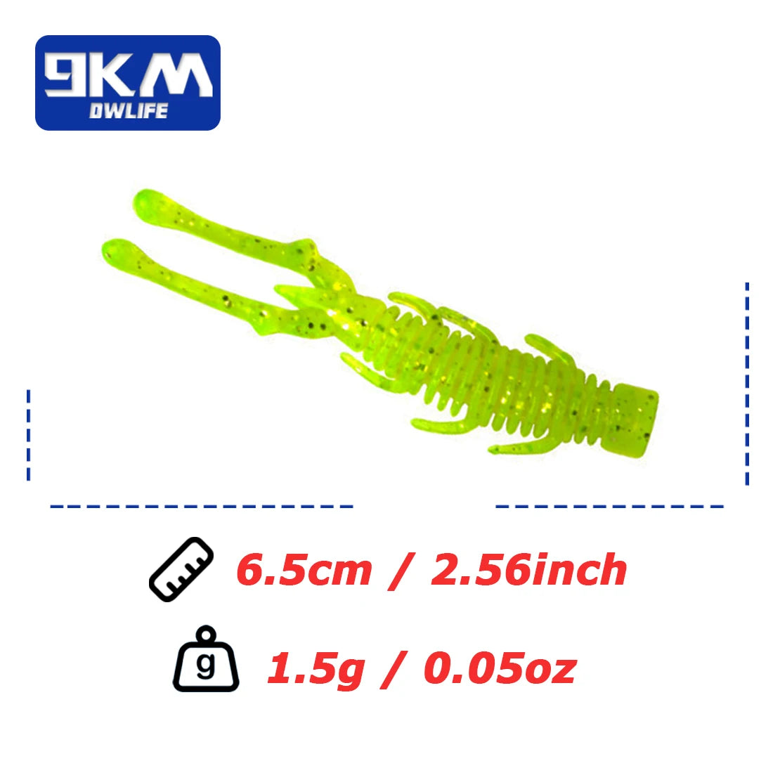 9KM Soft Silicone Fishing Lures for Bass Swimbaits Dragonfly Larva Lures Freshwater Trout Panfish Catfish Perch Saltwater 10Pcs