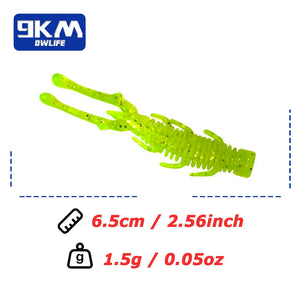 9KM Soft Silicone Fishing Lures for Bass Swimbaits Dragonfly Larva Lures Freshwater Trout Panfish Catfish Perch Saltwater 10Pcs