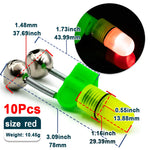 Lade das Bild in den Galerie-Viewer, 10Pcs Fishing Bells for Rods Bite Bait Alarm Light Clip Night Twin Bells Ring Night Sea Fishing with LED Light Catfishing Tackle
