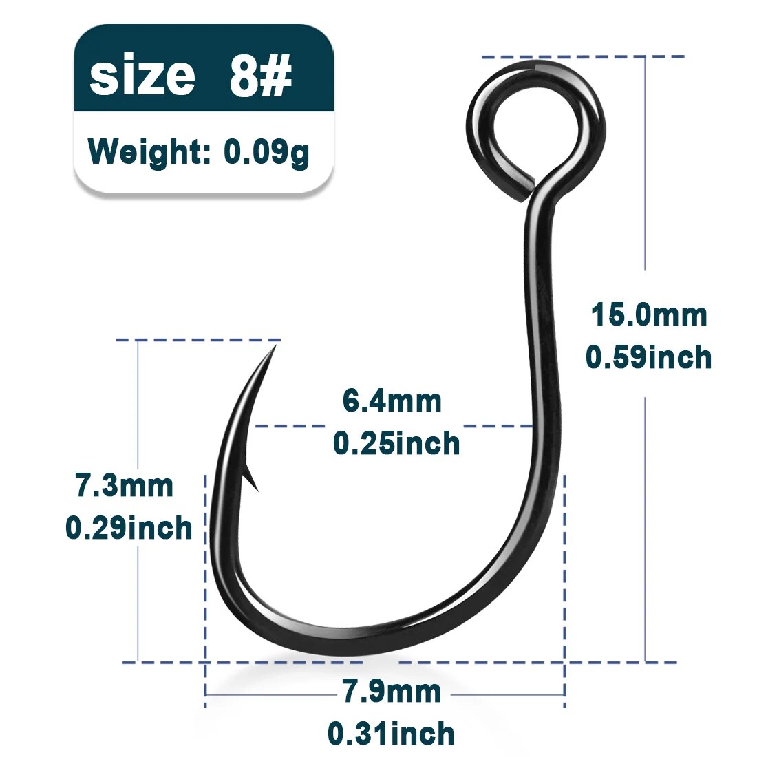 9KM Inline Single Hooks 50~200Pcs Siwash Hooks Saltwater Fishing Lures Replacement Hooks Strong Sharp Needle Point Ringed Eye