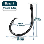 Lade das Bild in den Galerie-Viewer, Fishing Circle Hooks Saltwater 25~50Pcs Catfish Hooks High Carbon Steel Bait Fishing Hooks Wide Gap Non-offset Hook Bass Salmon
