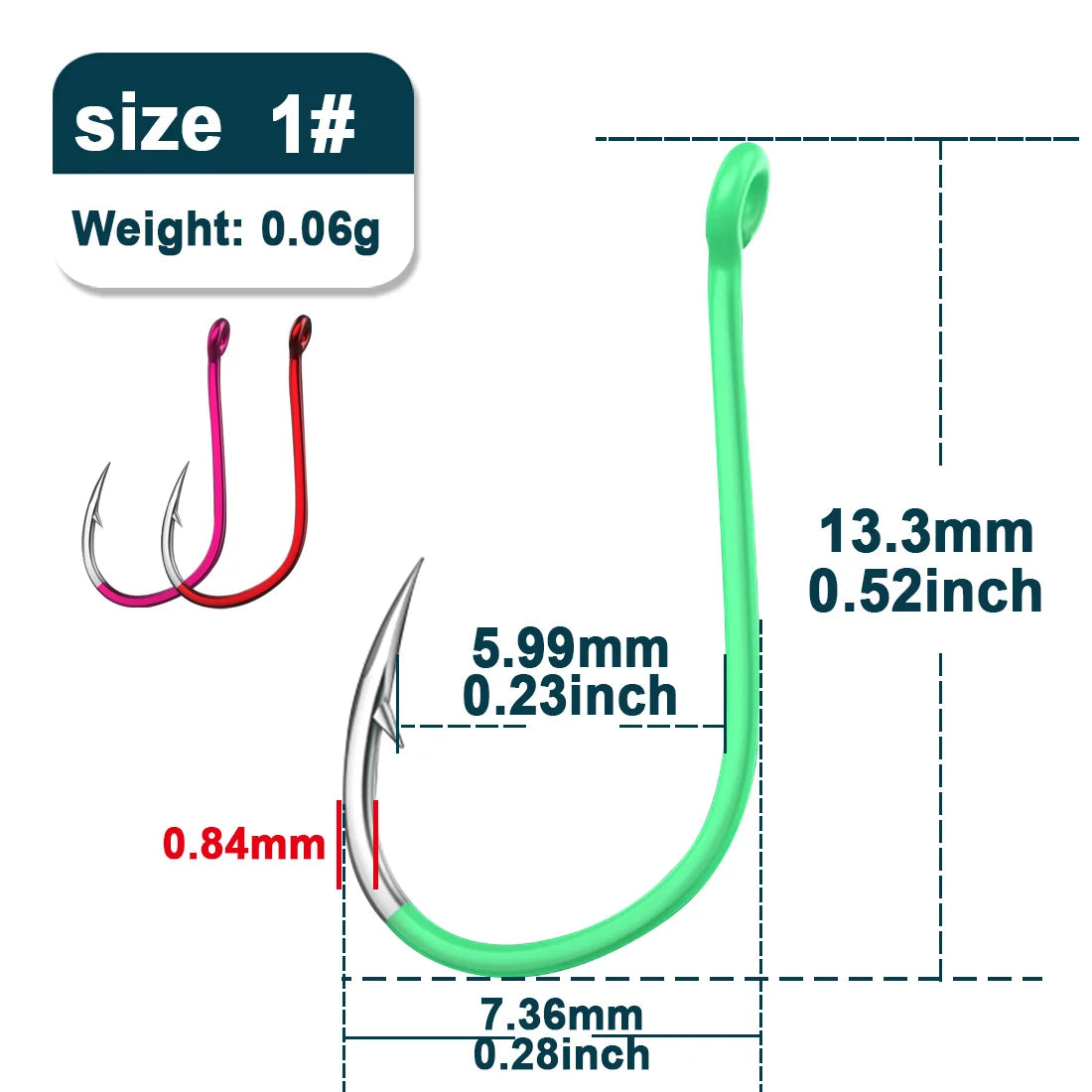 9KM 25~50Pcs Octopus Fishing Hooks Saltwater Fishing J Hooks Strong Sharp Needle Point Barbs Ringed Eye Saltwater Fishing