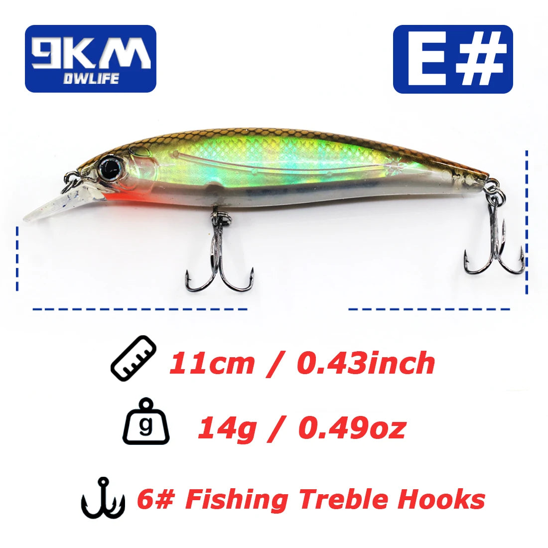 Hard Minnow Fishing Baits Life-Like Swimbait Fishing Lures Jerkbait Topwater Hard Baits for Saltwater Freshwater Treble Hooks