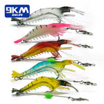 Load image into Gallery viewer, Fishing Shrimp Lures Soft Lure Shrimp Bait with Hook Beads Swivels Artificial Silicone Soft Bait Fishing Bass Trout Catfish
