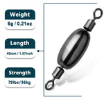 Load image into Gallery viewer, Fishing Weights Sinkers with Inner Swivels 5~20Pcs Saltwater Fishing Swivel Egg Sinkers Weight Trolling Fishing Line Connector
