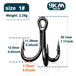 Load image into Gallery viewer, 9KM 4X Fishing Treble Hooks 25~100Pcs High Carbon Steel Brabed Sharp Replacement Fishing Hooks Hard Lures Trout Bluefish Salmon
